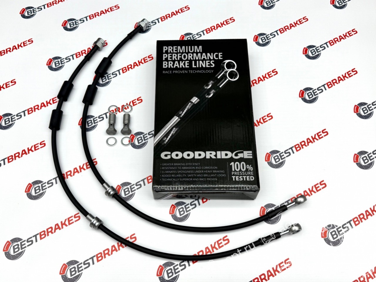 Goodridge VAG Audi S3 8Y, TTS 8S, Volkswagen Tiguan R, Golf 8R, GTI, Arteon, Seat Formentor Cupra, армированные тормозные шланги перед