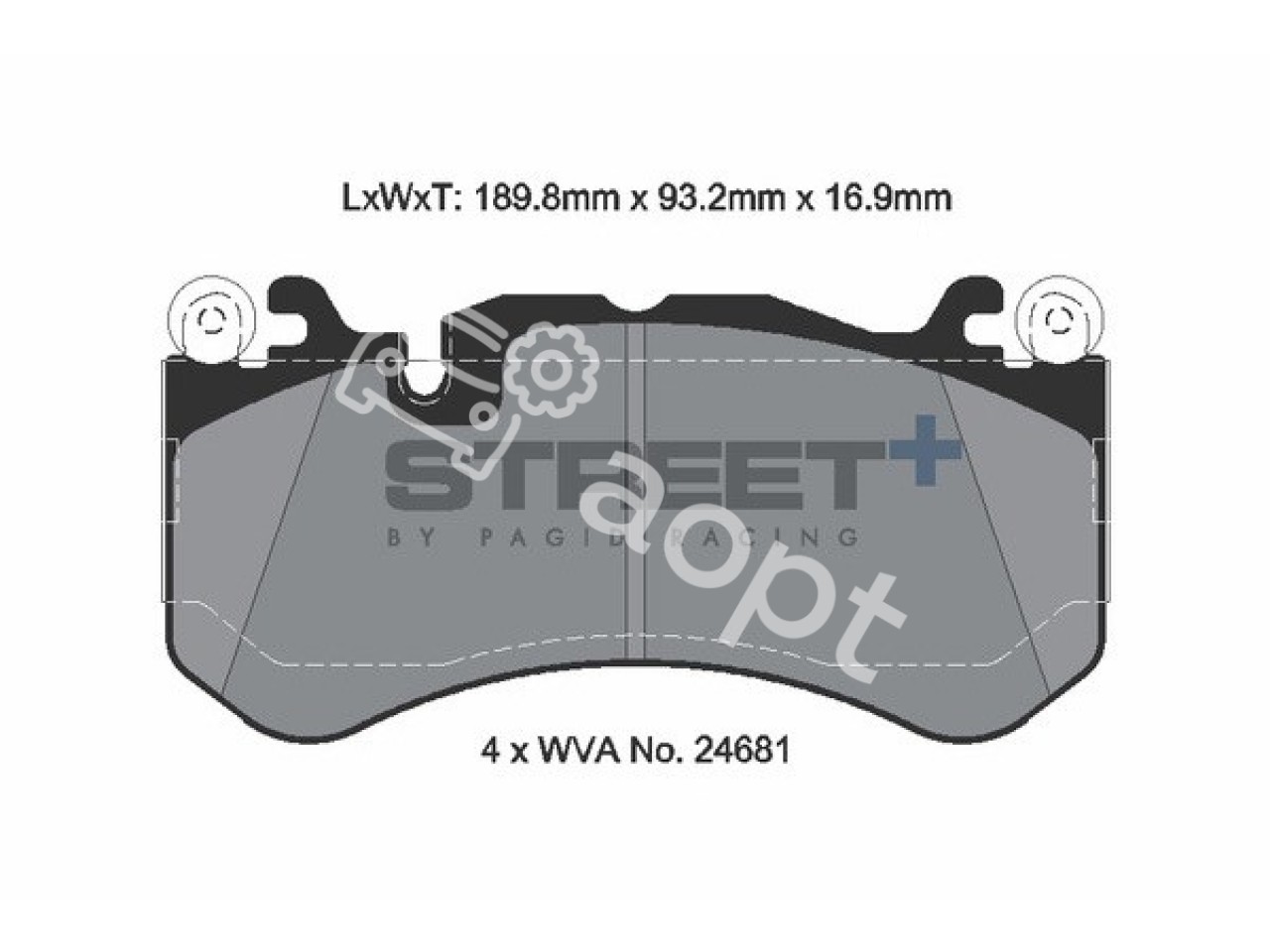 Pagid SP Street+ передние тормозные колодки Brembo 6pot, Mercedes-Benz AMG GT W190, SLS W197, S-class W220, W221, W222, CLS W218, W219