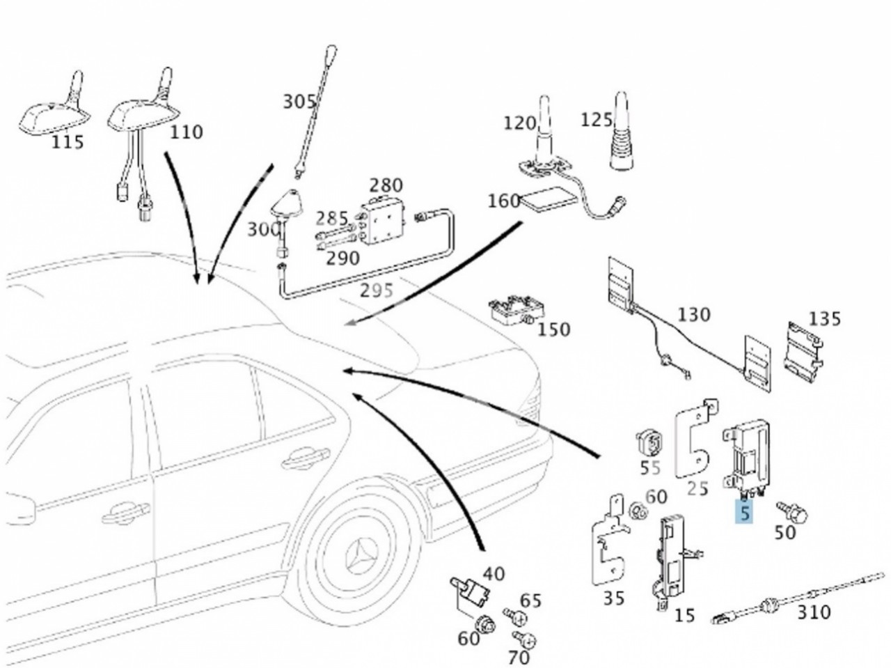 Усилитель антенны оригинал Mercedes-Benz W210 E-Klass (A2108203289) -  купить в Москве