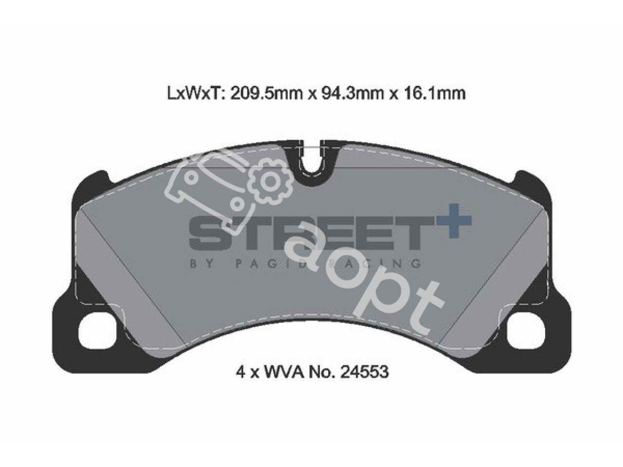 Pagid SP Street+ передние тормозные колодки Brembo 6pot Porsche Cayenne 955, 957, Panamera 970, 971, Volkswagen Touareg GP, NF