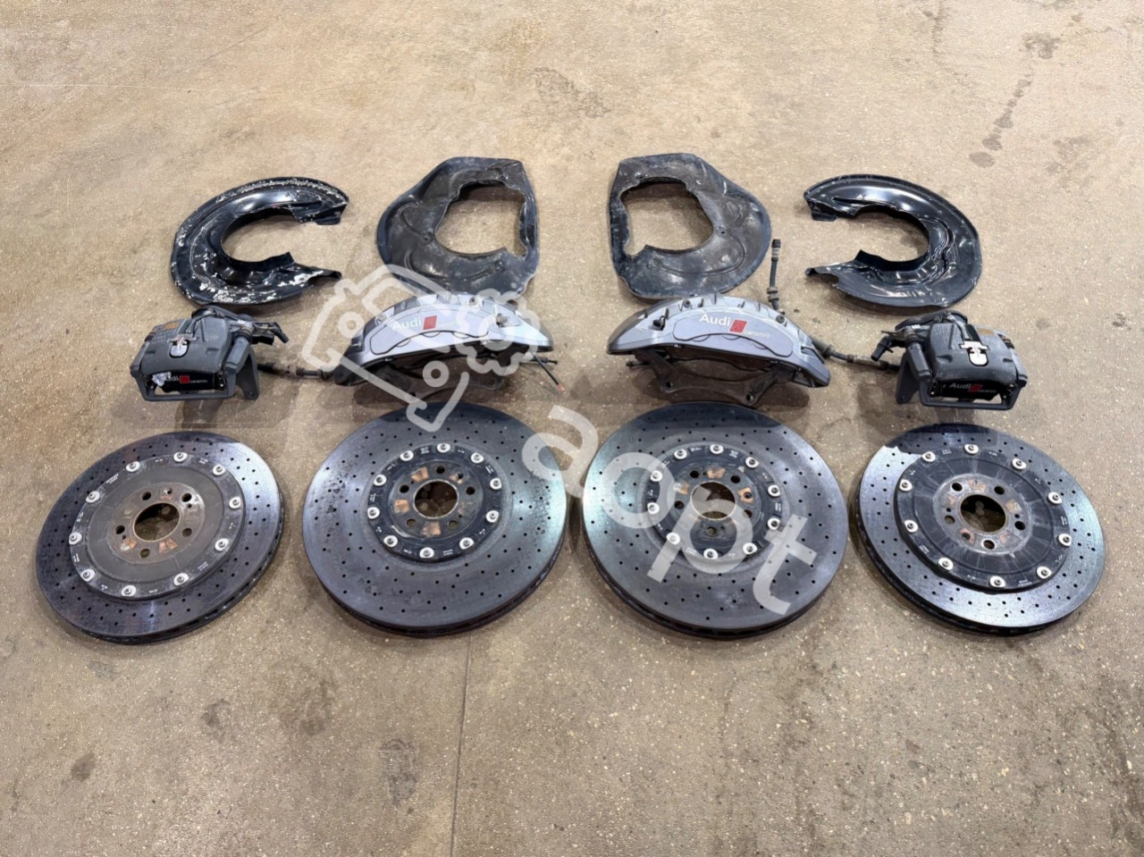 Комплект керамики 400, 370, Brembo 6pot оригинал Audi RS6 C7 Performance, RS7 V8 4.0 TFSI