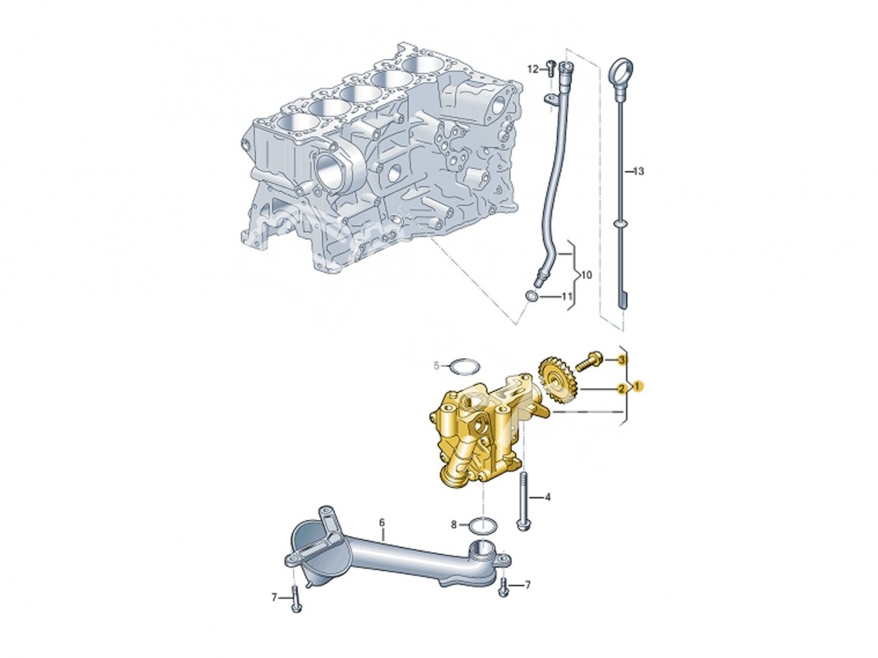Масляный насос Audi 2.5 TFSI Evo DAZA, DNWA, DNWB, RS3 8V, 8Y, TTRS 8S, RSQ3 F3, Seat Formentor Cupra