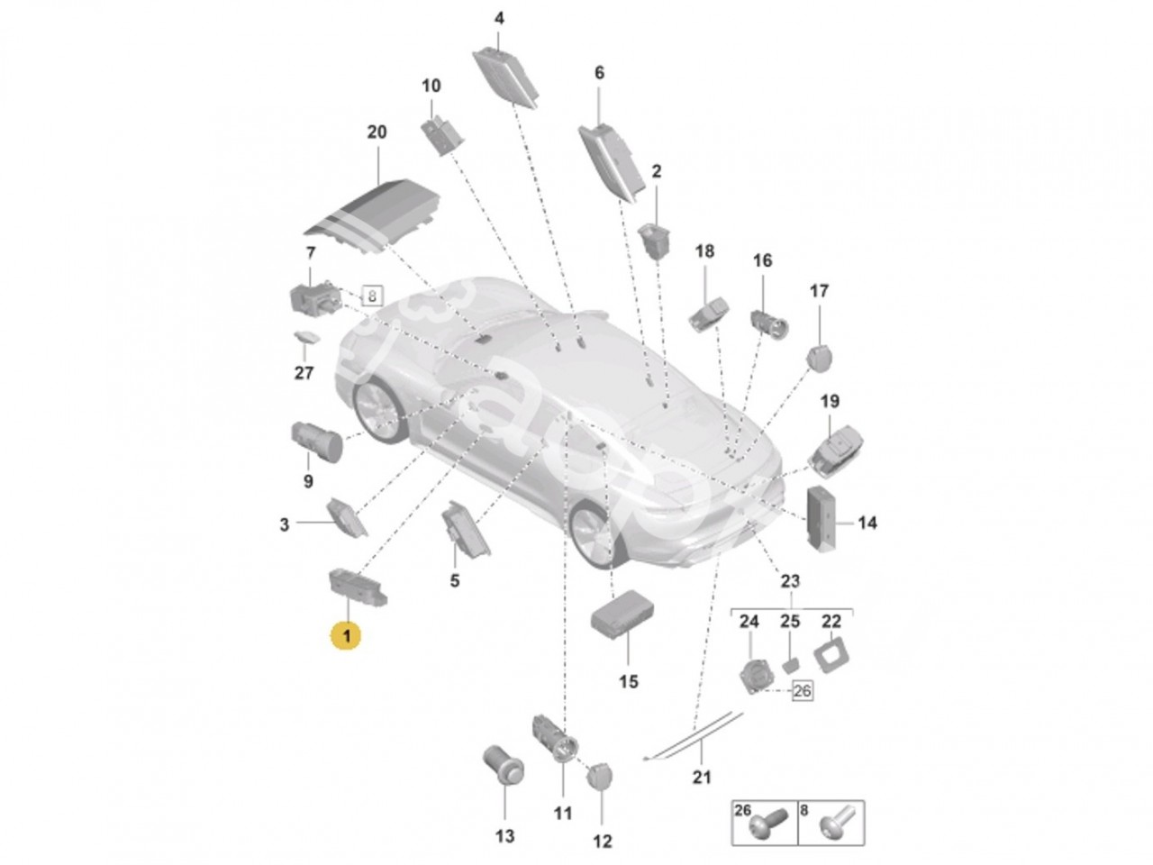 Блок стеклоподъемников оригинал Porsche Taycan