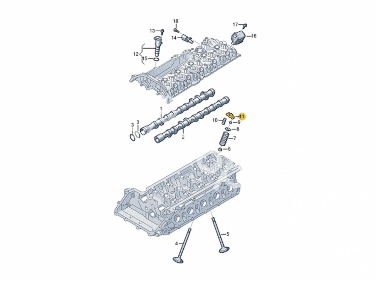 Рокер впуск Audi 2.5 TFSI Evo DAZA, DNWA, DNWB, RS3 8V, 8Y, TTRS 8S, RSQ3 F3, Seat Formentor Cupra