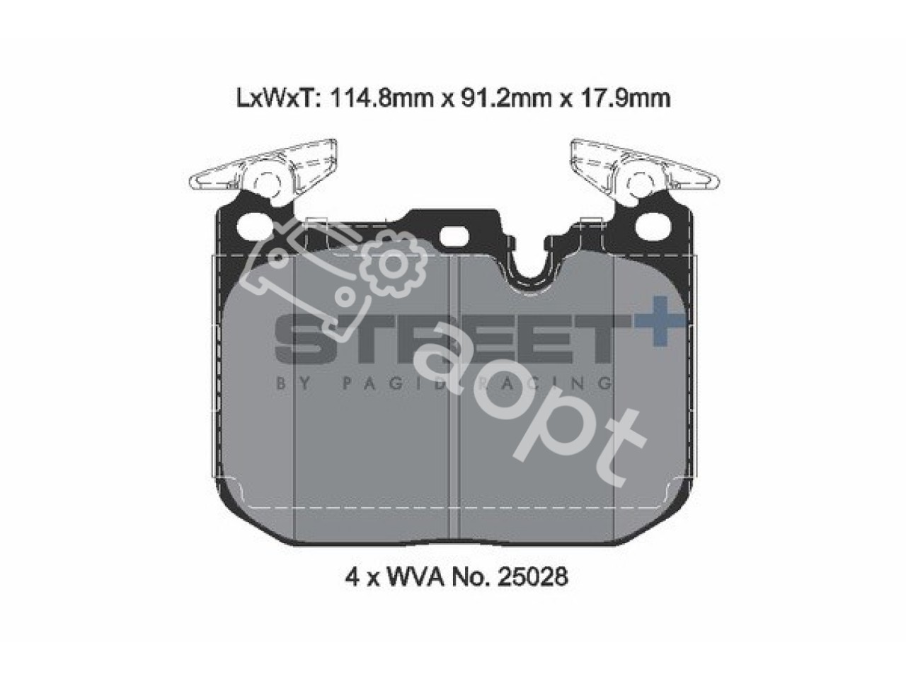 Pagid SP Street+ передние тормозные колодки Brembo 4pot BMW M-Perfomance F-Series, M2 F87, M3 F80, M4 F82