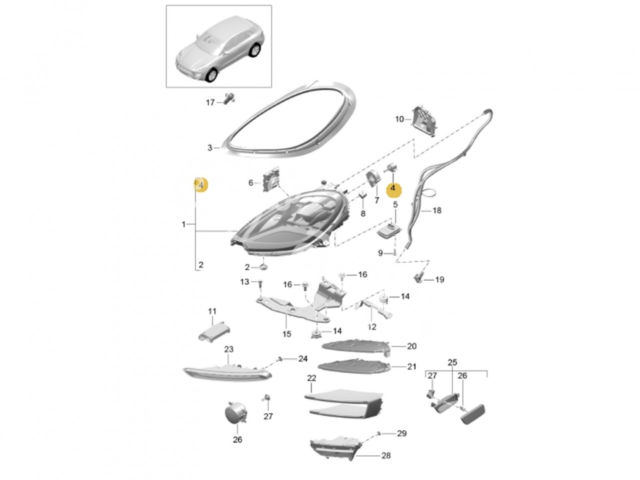 Моторчик корректора фары Porsche Macan, Taycan, 911 Carrera 991 Turbo, GT2, GT3, RS, 982 Cayman, 718 Boxster, Spyder, GT4