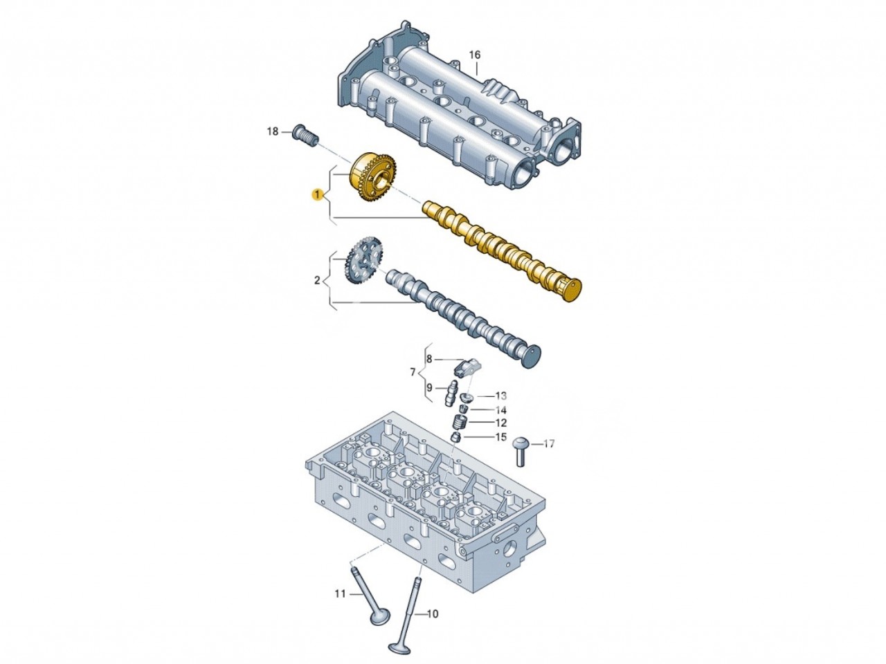 Распредвал впуск оригинал VAG 1.8, 2.0 TSI gen3 CJS