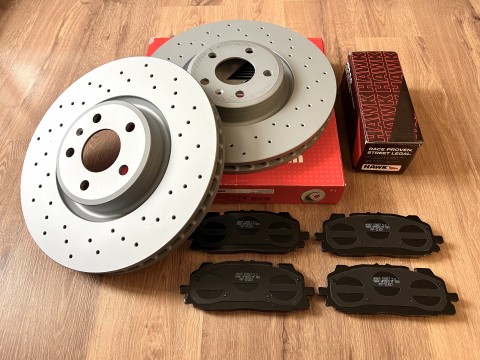 Комплект для замены передних тормозов Audi S4 B9, S5, SQ5, A6, A7, Q7, Volkswagen Touareg 3, Akebono 6pot 350x34