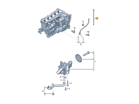Щуп масляный оригинал Audi 2.5 TFSI, RSQ3, RS3, TTRS, CTSA, CZGB, CEPA, CZGA, CEPB