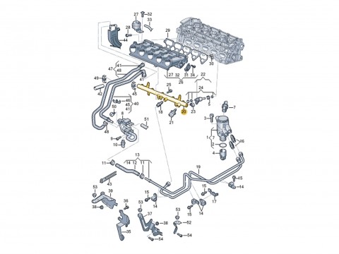 Топливная рампа VAG Audi 2.5 TFSI CZGB, CEPA, CTSA, CZGA, RS3 8P, 8V, RSQ3 8U, TTRS 8J
