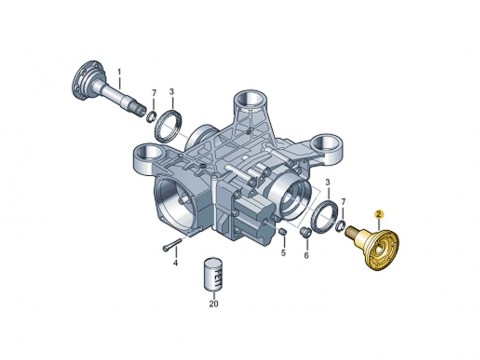 Вал с фланцем привода муфты Haldex V оригинал VAG