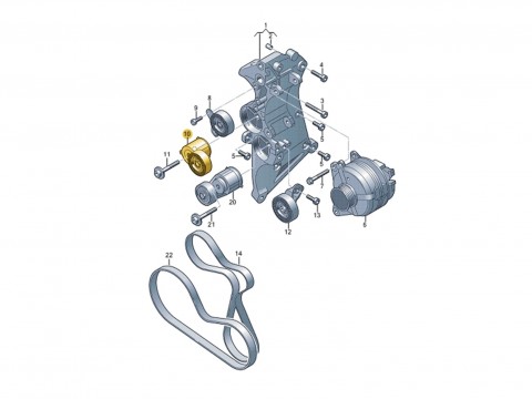 Ролик натяжной оригинал AG Audi 2.5 TFSI CZGB, CEPA, CTSA, CZGA, RS3 8P, 8V, RSQ3 8U, TTRS 8J