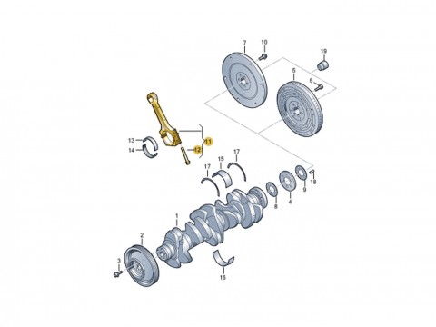Шатун оригинал VAG Audi 2.5 TFSI CEPA, CTSA, CEPB, RSQ3 8U, RS3 8P, TTRS 8J